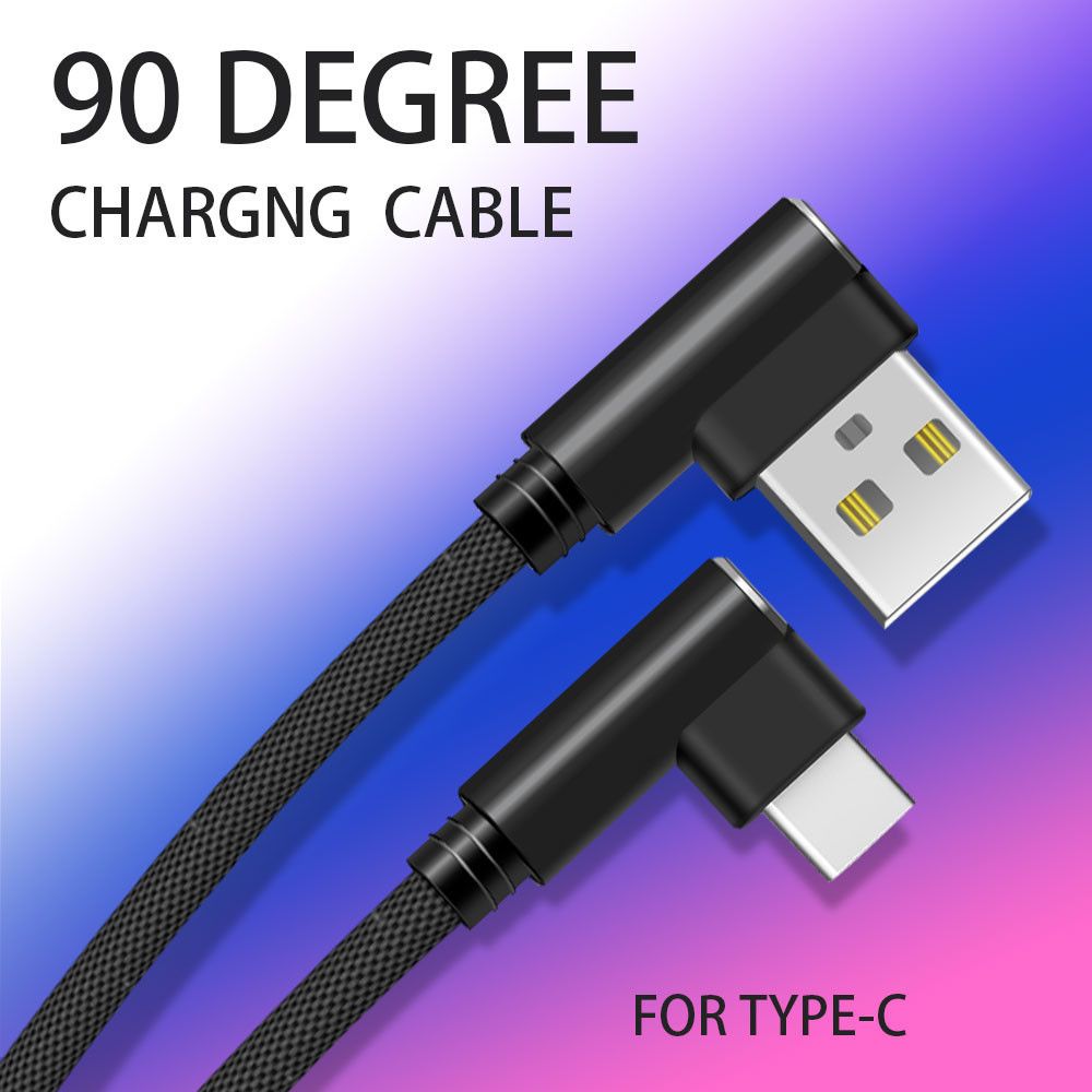 Shot - Cable Fast Charge 90 degres Type C pour SAMSUNG Galaxy A8 Smartphone Android Connecteur Recharge Chargeur Universel (NOIR) - Chargeur secteur téléphone