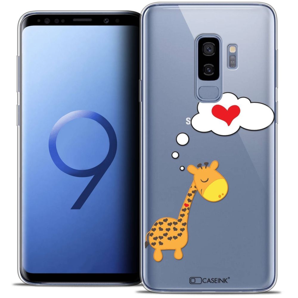 Caseink - Coque Housse Etui Samsung Galaxy S9+ (6.2 ) [Crystal Gel HD Collection Love Saint Valentin Design Girafe Amoureuse - Souple - Ultra Fin - Imprimé en France] - Coque, étui smartphone