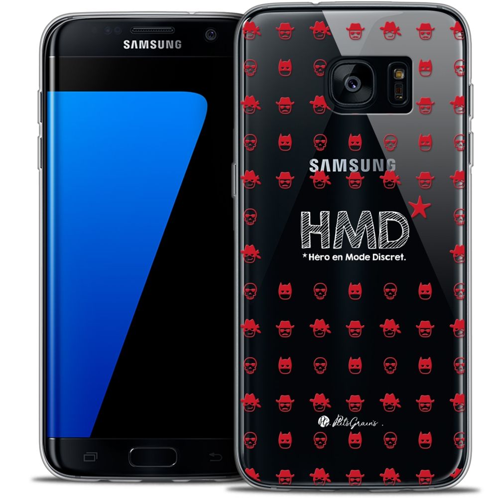 Caseink - Coque Housse Etui Samsung Galaxy S7 Edge [Crystal HD Collection Petits Grains ? Design HMD* Hero en Mode Discret - Rigide - Ultra Fin - Imprimé en France] - Coque, étui smartphone