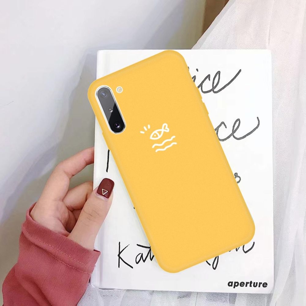 Wewoo - Housse Étui Coque de protection en TPU givré pour Galaxy Note10 Little Fish Pattern jaune - Coque, étui smartphone