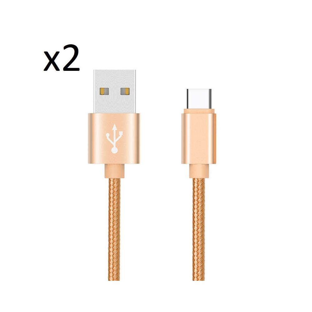 Shot - Pack de 2 Cables Metal Nylon Type C pour LG V20 Smartphone Android Chargeur Connecteur - Chargeur secteur téléphone