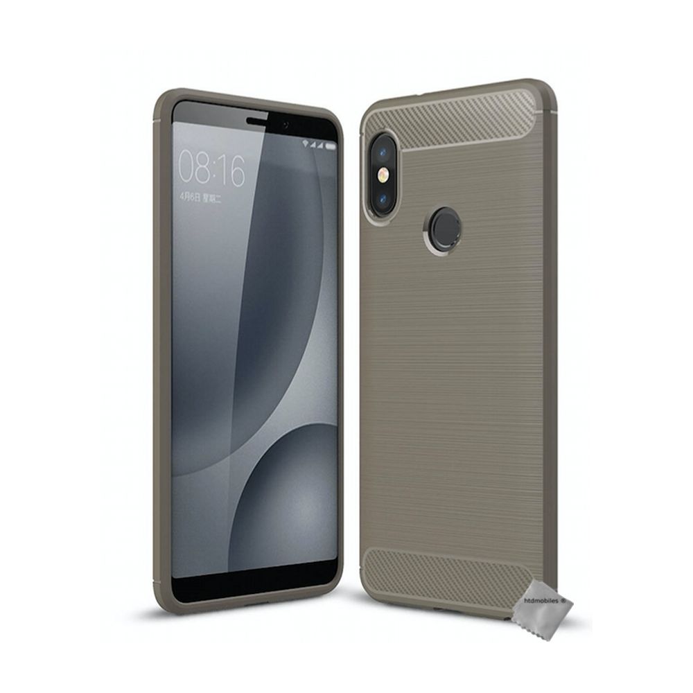 Htdmobiles - Housse etui coque silicone gel carbone pour Xiaomi Redmi Note 5 + verre trempe - GRIS - Autres accessoires smartphone