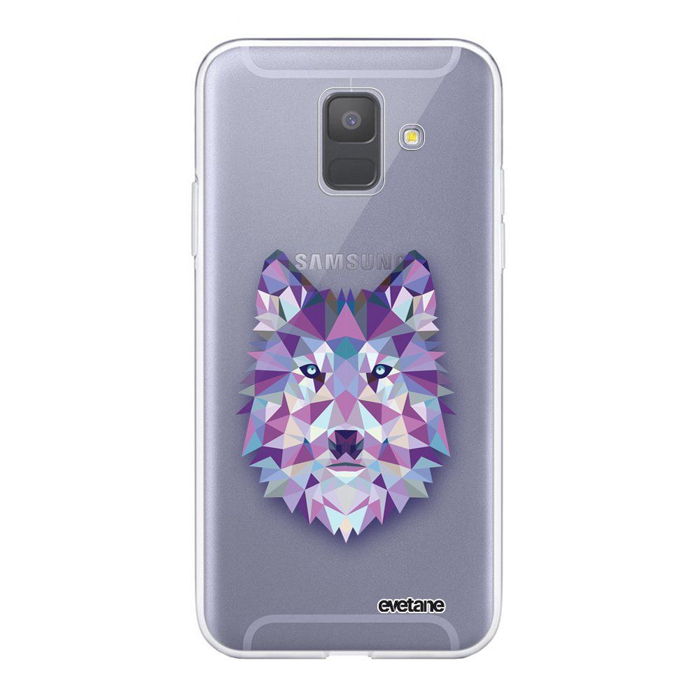 Evetane - Coque Samsung Galaxy A6 2018 souple transparente Loup geometrique Motif Ecriture Tendance Evetane. - Coque, étui smartphone