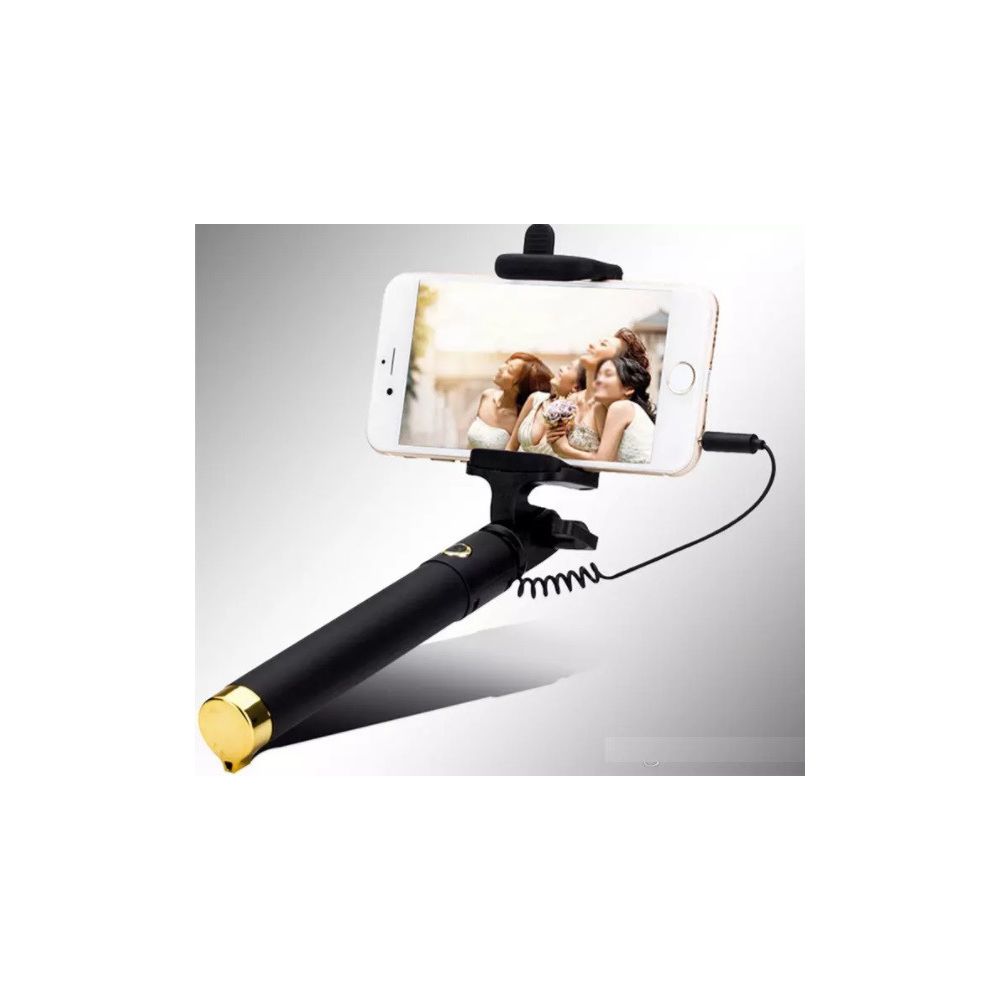 Shot - Perche Selfie Metal pour GOOGLE Pixel 3 Smartphone avec Cable Jack Selfie Stick Android IOS Reglable Bouton Photo (OR) - Autres accessoires smartphone
