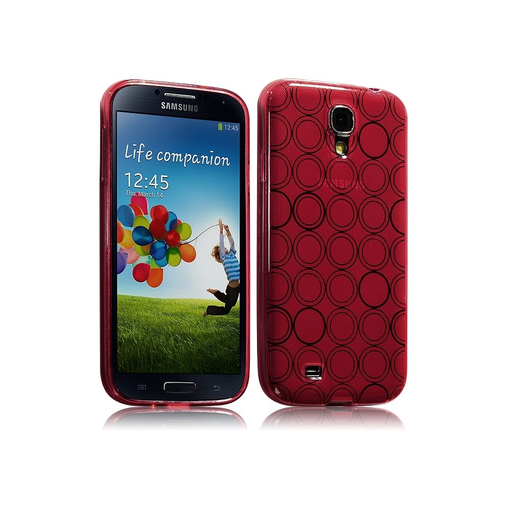 Karylax - Housse Coque Style Cercle pour Samsung Galaxy S4 Couleur Rouge Translucide - Autres accessoires smartphone