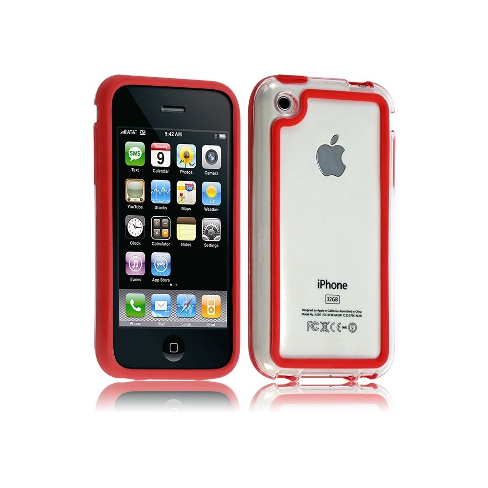 Karylax - Housse Etui Coque Bumper pour Apple iPhone 3G/3GS couleur rouge - Autres accessoires smartphone