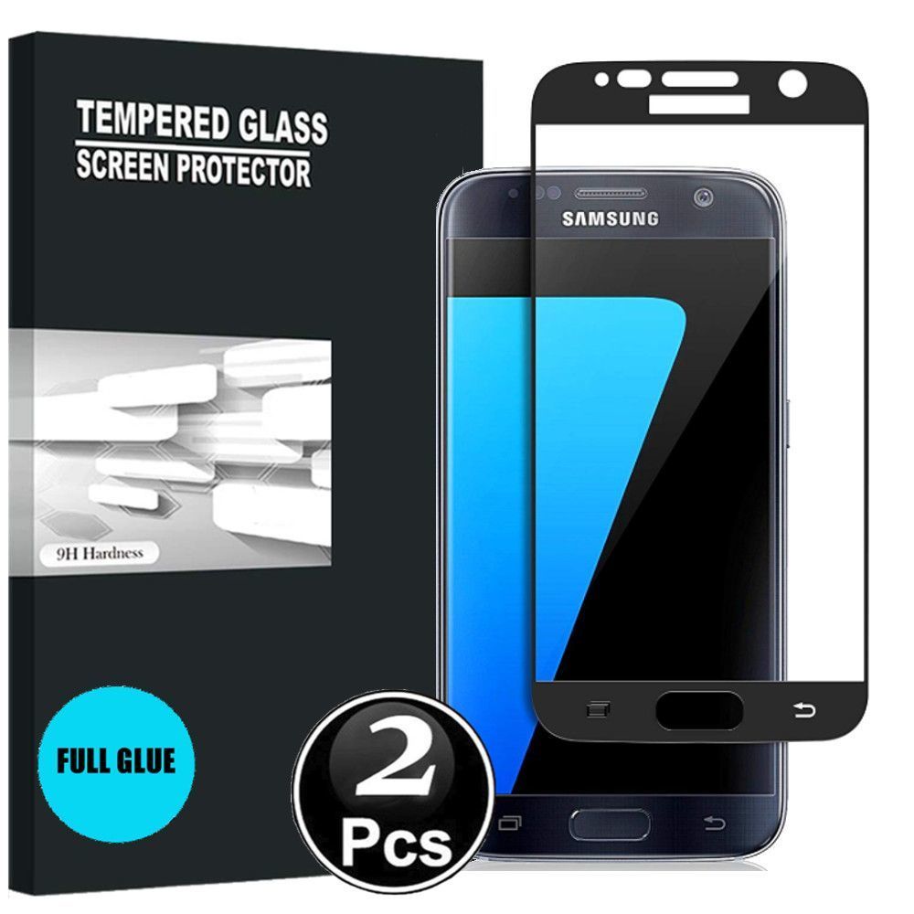 marque generique - Samsung Galaxy S7 Vitre protection d'ecran en verre trempé incassable protection integrale Full 3D Tempered Glass FULL GLUE - [X2-Noir] - Autres accessoires smartphone