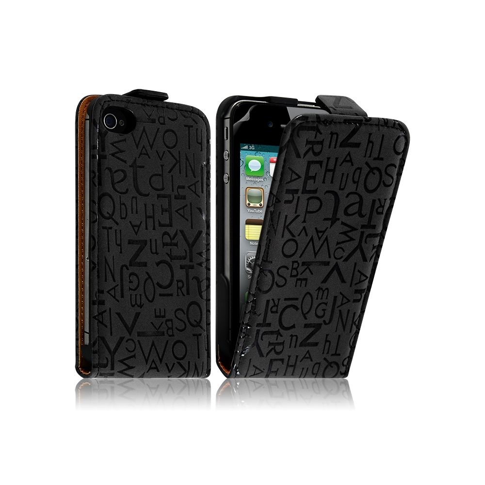 Karylax - Housse Coque Etui pour Apple Iphone 4 / 4S motif lettre gris + Film - Autres accessoires smartphone