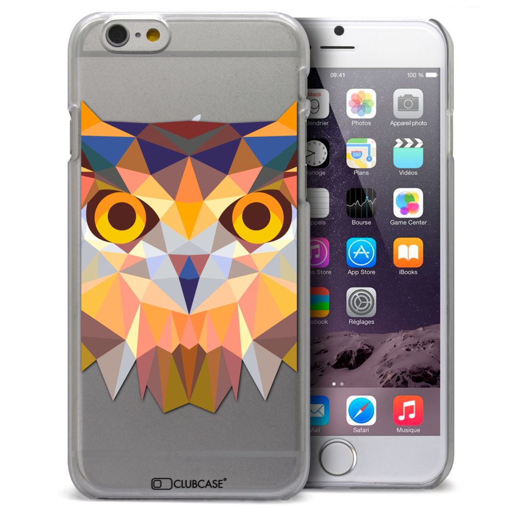 Caseink - Coque Housse Etui iPhone 6 / 6s 4.7 [Crystal HD Polygon Series Animal - Rigide - Ultra Fin - Imprimé en France] - Hibou - Coque, étui smartphone