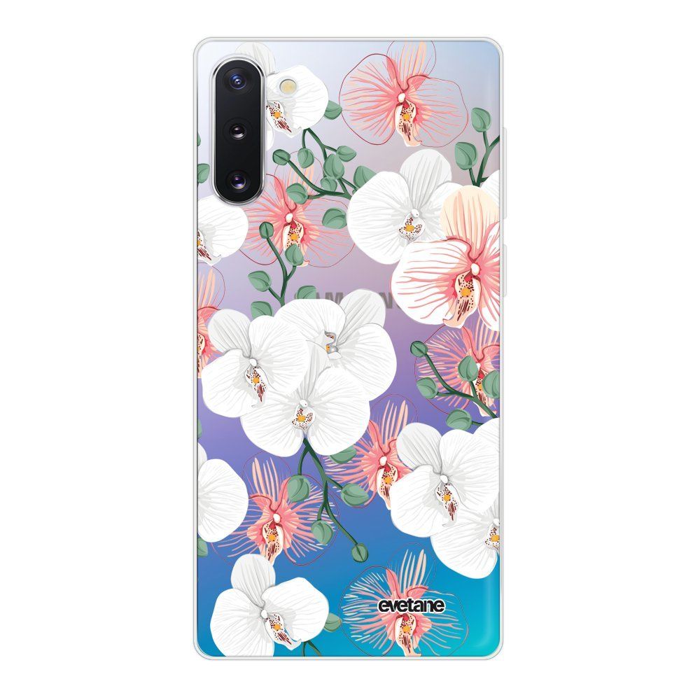 Evetane - Coque Samsung Galaxy Note 10 souple transparente Orchidées Motif Ecriture Tendance Evetane - Coque, étui smartphone