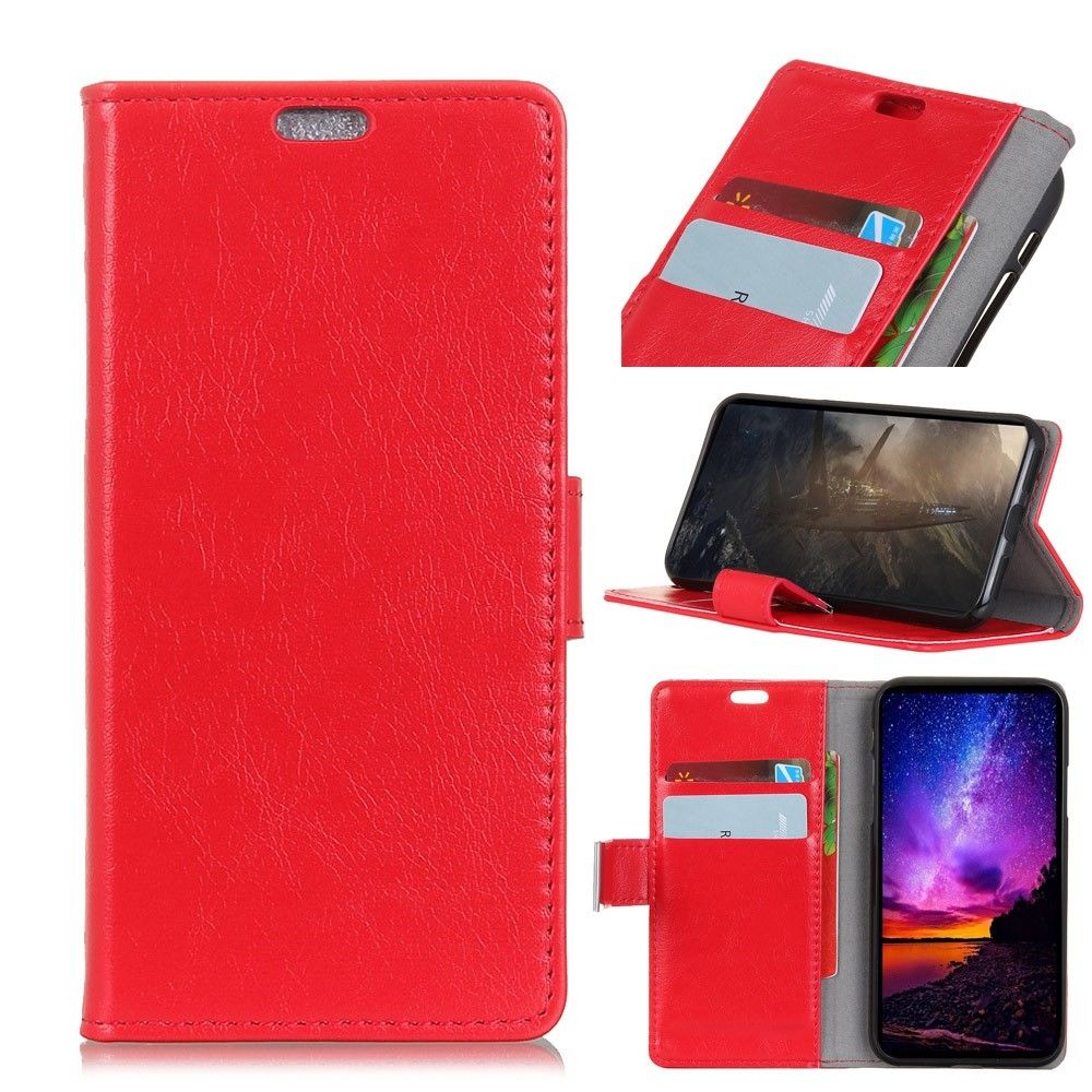 marque generique - Etui en PU nappa rouge pour votre Samsung Galaxy J3 (2018) - Autres accessoires smartphone