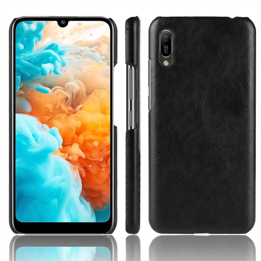 Wewoo - Coque Étui de protection PC + PU antichoc Litchi Texture pour Huawei Y6 Pro 2019 Noir - Coque, étui smartphone