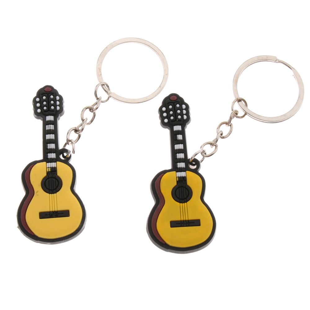 marque generique - 2pcs musique porte-clés sac pendentif voiture porte-clés cadeau guitare classique - Autres percussions