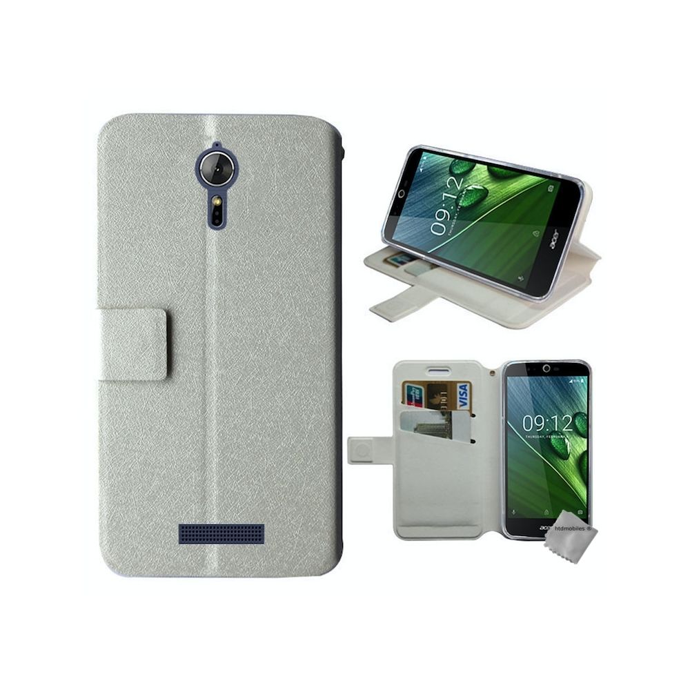 Htdmobiles - Housse etui coque pochette portefeuille pour Acer Liquid Zest Plus Z628 + film ecran - BLANC - Autres accessoires smartphone