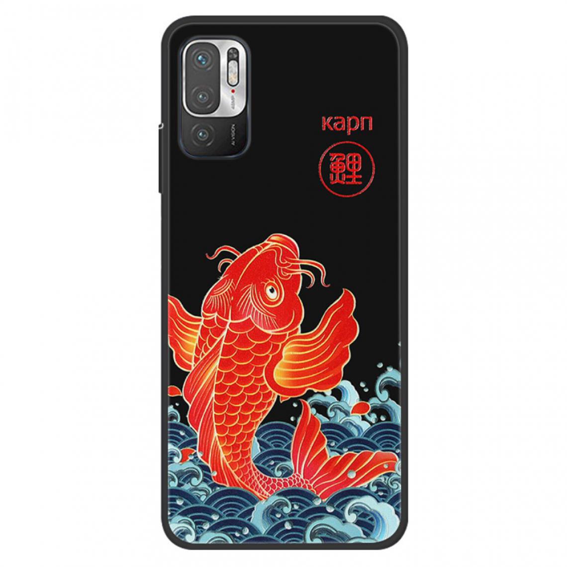 Other - Coque en TPU Impression de motifs de style chinois en relief Plongée Carpe pour votre Xiaomi Redmi Note 10 5G/Poco M3 Pro 5G/4G - Coque, étui smartphone