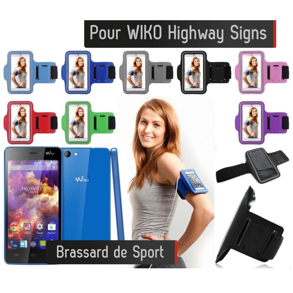 Shot - Brassard Sport Wiko Highway Signs Housse Etui Coque (BLEU CIEL) - Coque, étui smartphone