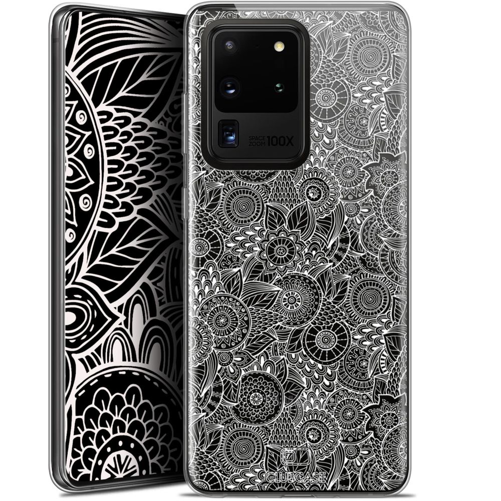Caseink - Coque Pour Samsung Galaxy S20 Ultra (6.9 ) [Gel HD Collection Dentelle Florale Design Blanc - Souple - Ultra Fin - Imprimé en France] - Coque, étui smartphone