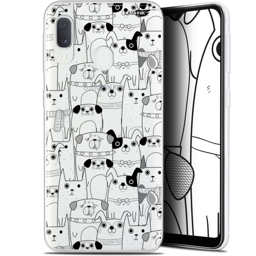 Caseink - Coque arrière Samsung Galaxy A20E (5.8 ) Gel HD [ Nouvelle Collection - Souple - Antichoc - Imprimé en France] Chien Noir - Coque, étui smartphone