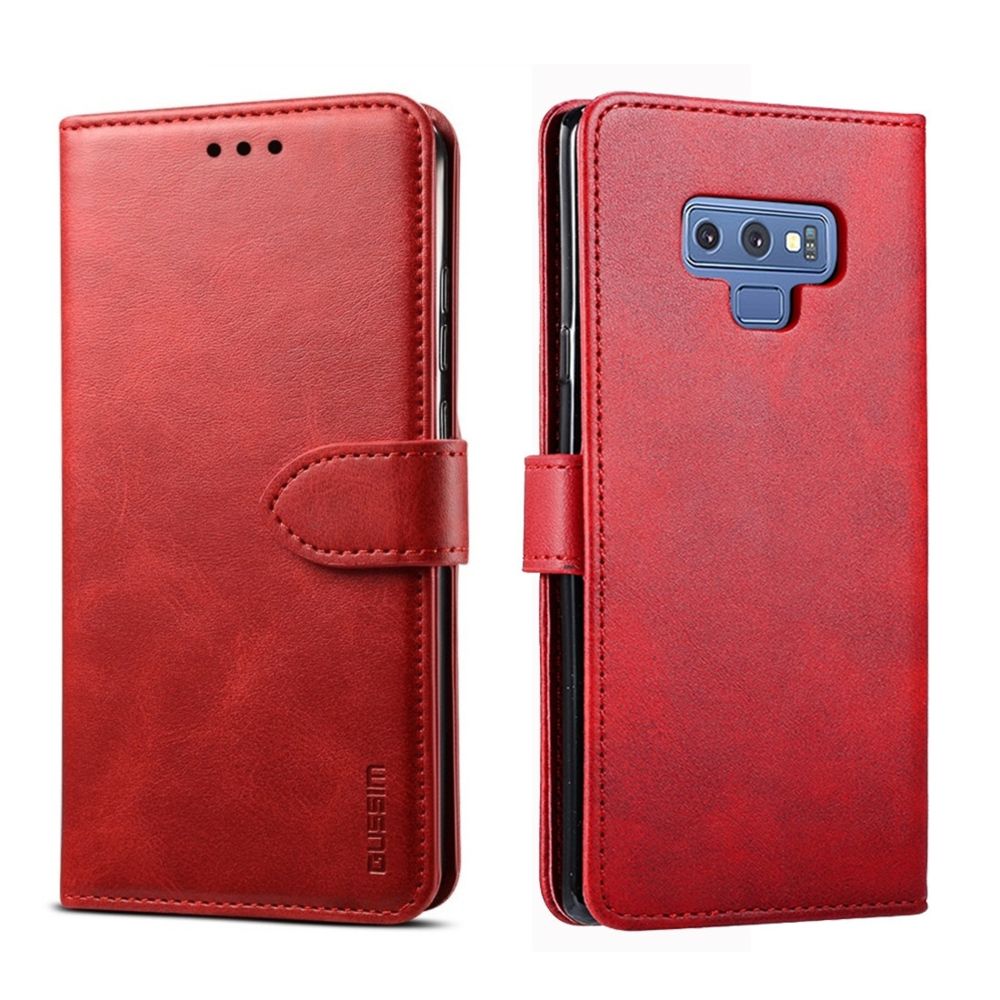 Wewoo - Housse Coque Pour Galaxy Note 9 GUSSIM Business Style Étui en cuir à rabat horizontal avec support et fentes cartes et portefeuille rouge - Coque, étui smartphone