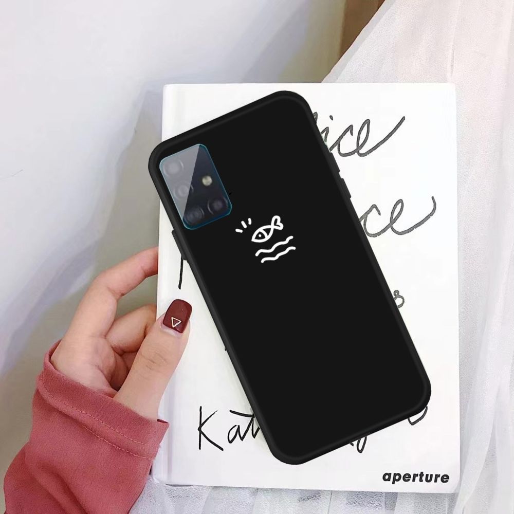 Wewoo - Coque Housse de protection en TPU givré pour Samsung Galaxy A71 Little Fish Pattern noir - Coque, étui smartphone
