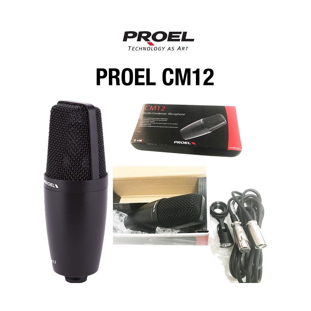 Sans Marque - Proel CM12 Microfono a condensatore da Studio e Live con cavo + supporto - Enceintes monitoring
