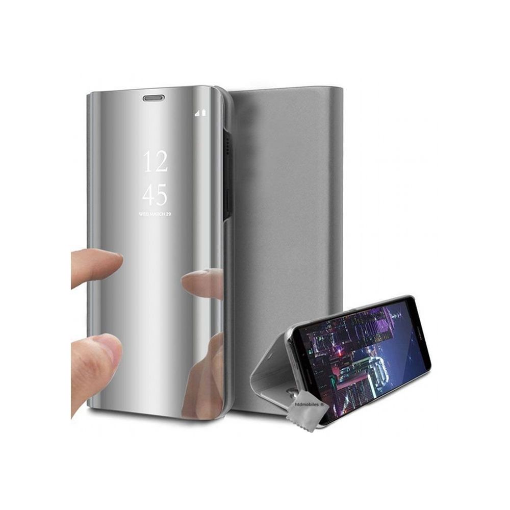 Htdmobiles - Housse etui coque portefeuille clear view pour Xiaomi Mi 9 Lite + film ecran - ARGENT - Autres accessoires smartphone
