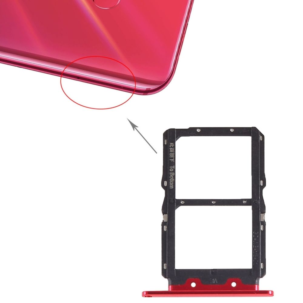 Wewoo - Tiroir de Carte SIM Bac à SIM + à SIM pour Huawei Nova 4 rouge - Autres accessoires smartphone
