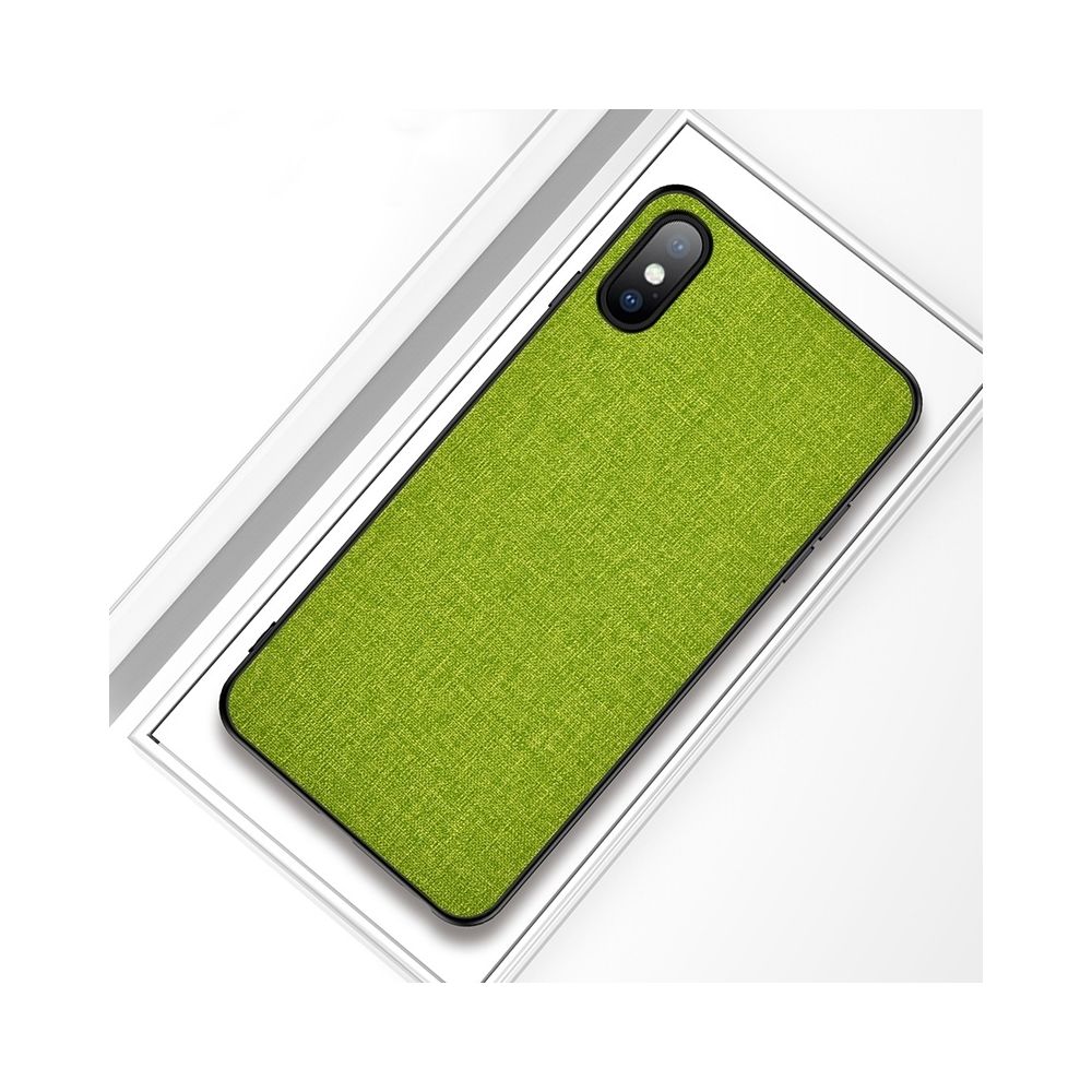 Wewoo - Coque Souple de protection antichoc PC + TPU en tissu Texture pour iPhone X / XS Vert - Coque, étui smartphone