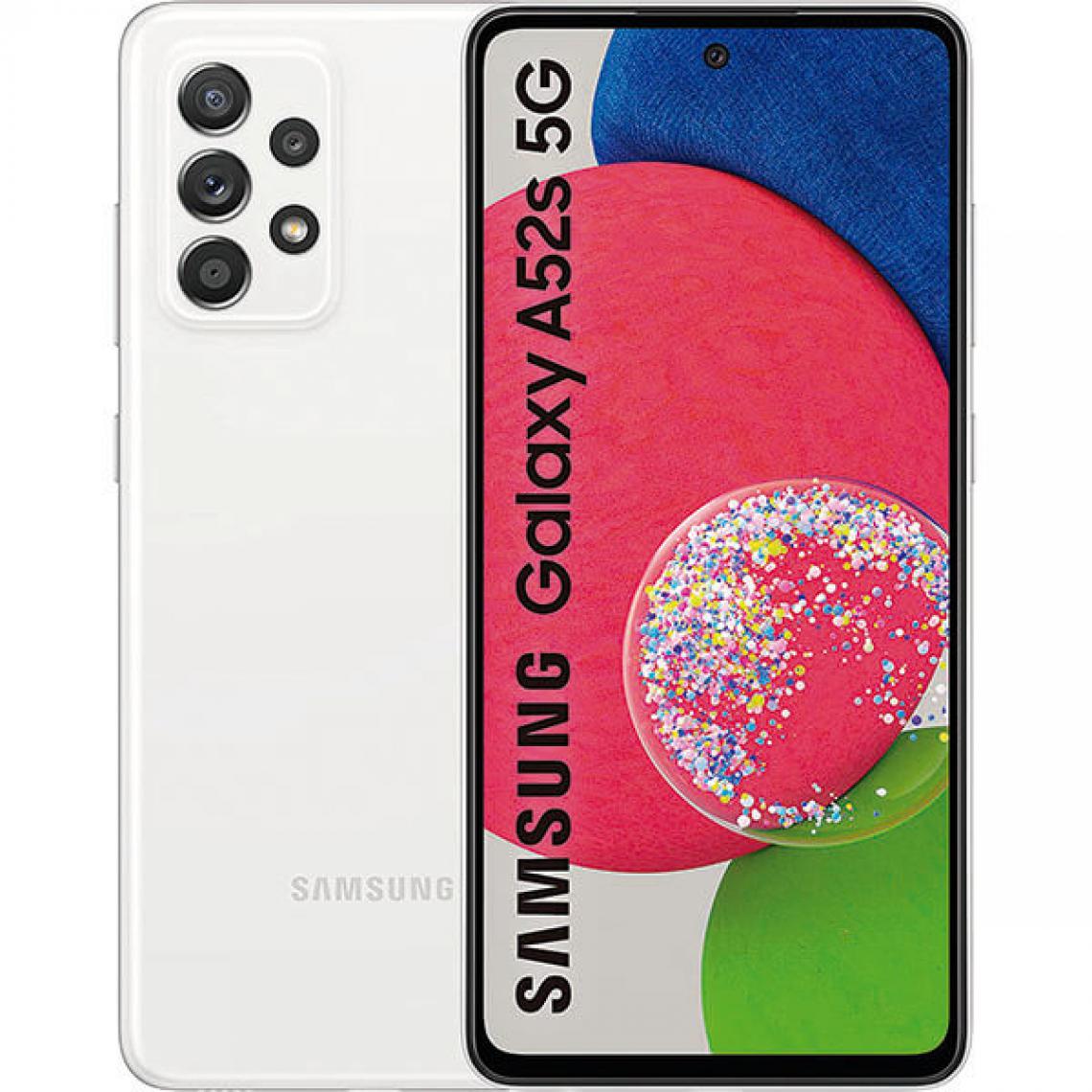 Samsung - Samsung Galaxy A52s 5G 6GB/128GB Blanc (Awesome White) Dual SIM SM-A528B - Smartphone Android