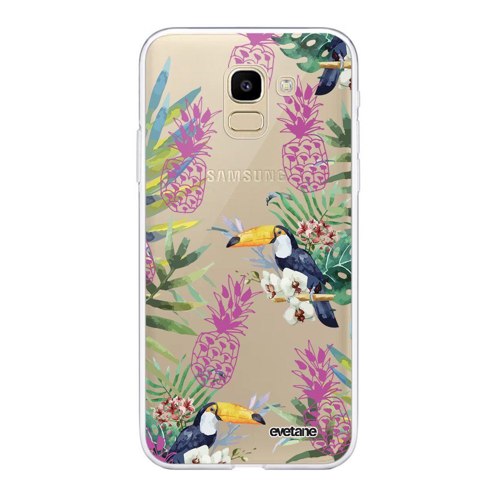 Evetane - Coque Samsung Galaxy J6 2018 souple transparente Jungle Tropicale Motif Ecriture Tendance Evetane. - Coque, étui smartphone