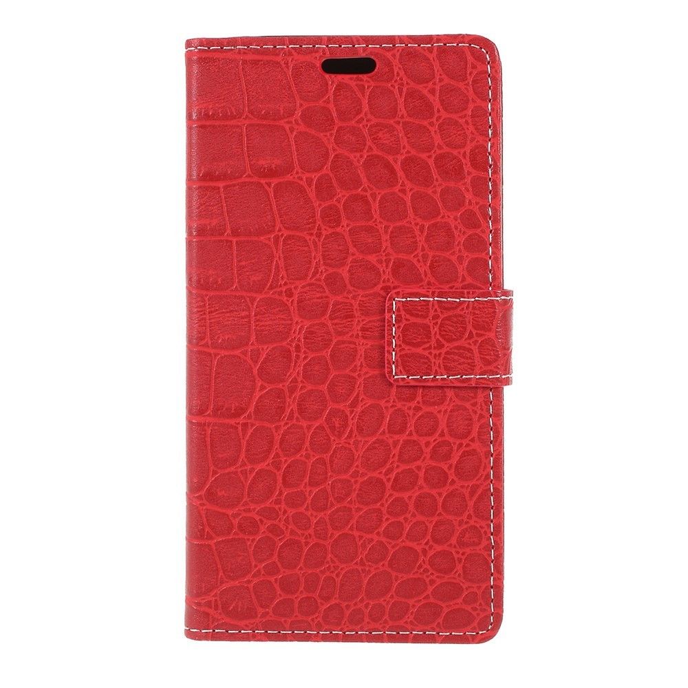 marque generique - Etui en PU crocodile vintage rouge pour votre Wiko Lenny 5 - Autres accessoires smartphone