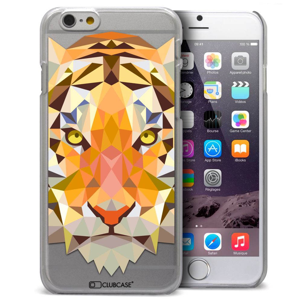 Caseink - Coque Housse Etui iPhone 6 / 6s 4.7 [Crystal HD Polygon Series Animal - Rigide - Ultra Fin - Imprimé en France] - Tigre - Coque, étui smartphone