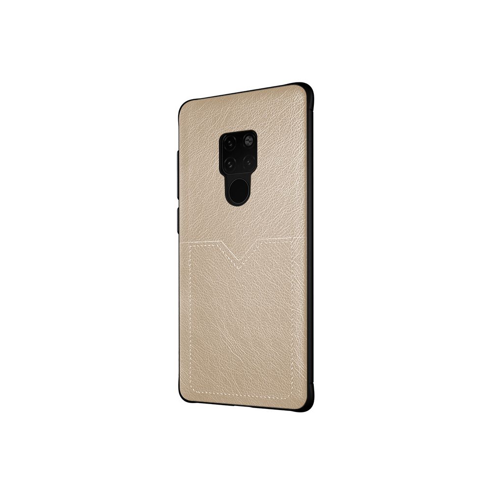 marque generique - Coque Etui en cuir avec fente carte pour Huawei P30 - Or - Coque, étui smartphone