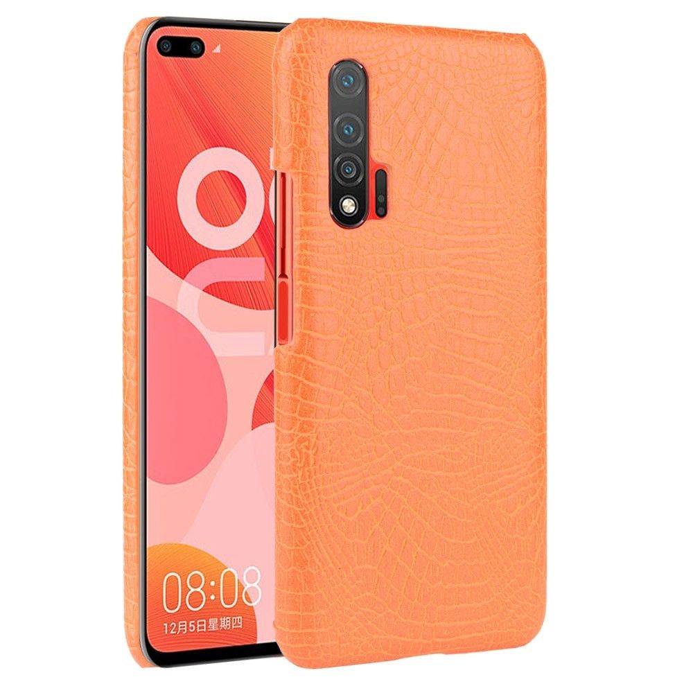 Wewoo - Coque Pour Huawei Nova 6 5G Antichoc Crocodile Texture PC + PU Case Orange - Coque, étui smartphone