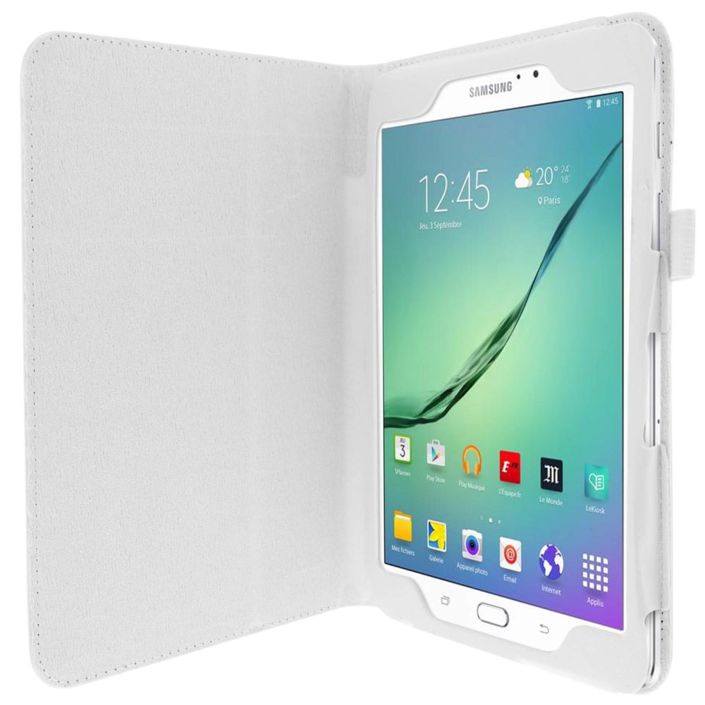 Avizar - Housse de protection Blanc pour Samsung Galaxy Tab S2 8 - Fonction support video - Coque, étui smartphone