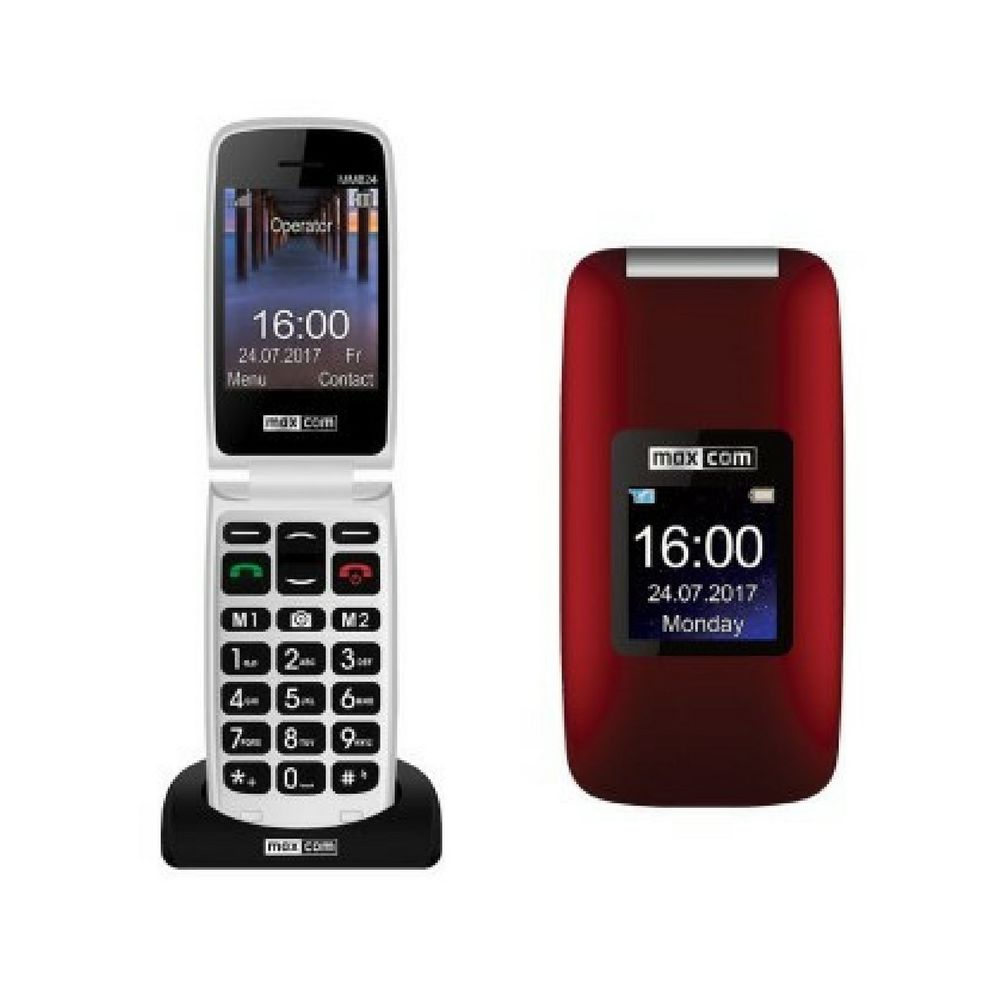 Maxcom - Maxcom Comfort MM 824 Téléphone Portable à Clapet, Rouge - Autres accessoires smartphone
