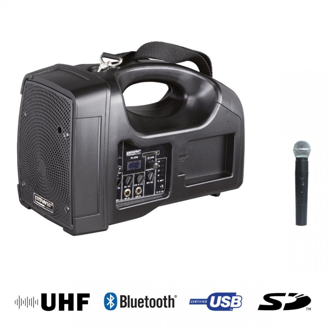 Power Acoustics - SONO PORTABLE BE 1400 UHF + USB + 1 MICRO MAIN UHF + BLUETOOTH - Sonorisation portable