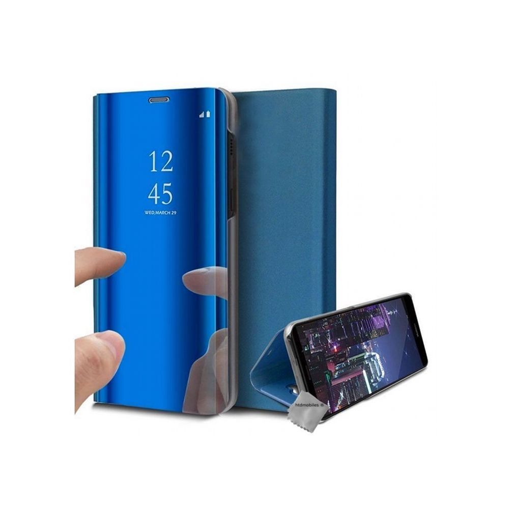 Htdmobiles - Housse etui coque portefeuille clear view pour Xiaomi Mi 9 Lite + verre trempe - BLEU - Autres accessoires smartphone