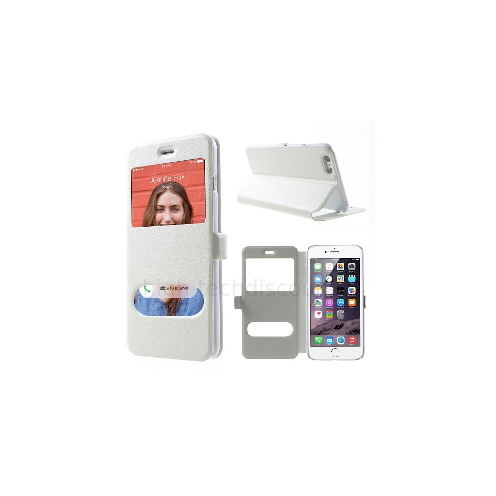 Htdmobiles - Housse etui coque portefeuille view case pour Apple iPhone 6 Plus (5.5) + film ecran - BLANC - Autres accessoires smartphone