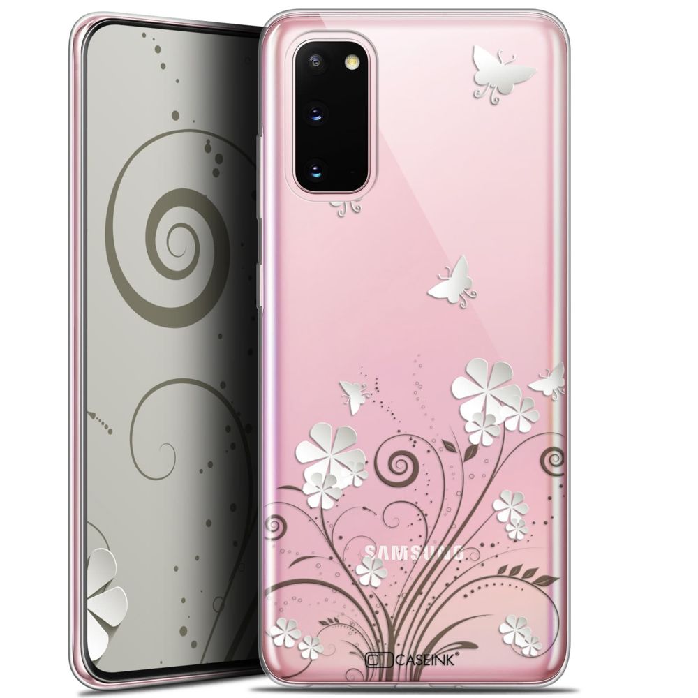 Caseink - Coque Pour Samsung Galaxy S20 (6.2 ) [Gel HD Collection Summer Design Papillons - Souple - Ultra Fin - Imprimé en France] - Coque, étui smartphone