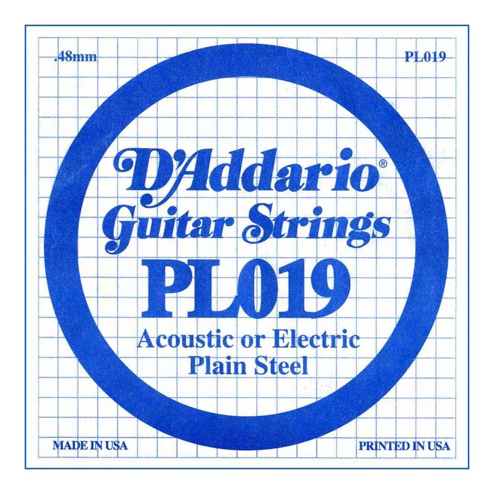 D'Addario - D'addario PL019 - Corde au détail 019 guitare électrique - Acier plein - Accessoires instruments à cordes