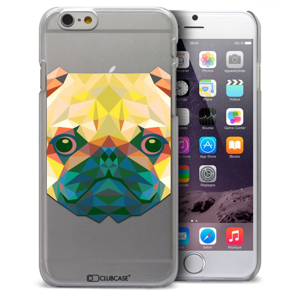 Caseink - Coque Housse Etui iPhone 6 / 6s 4.7 [Crystal HD Polygon Series Animal - Rigide - Ultra Fin - Imprimé en France] - Chien - Coque, étui smartphone