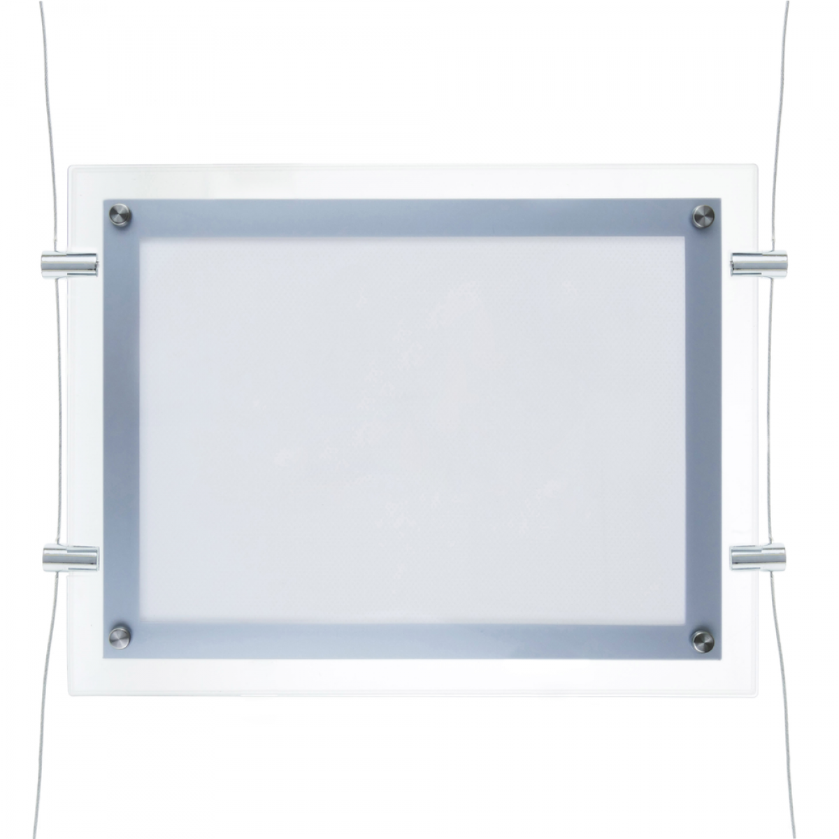 Primematik - Cadre carré avec éclairage LED acrylique A4 372x285mm recto-verso pour affiche publicitaire o signe - Effets à LED
