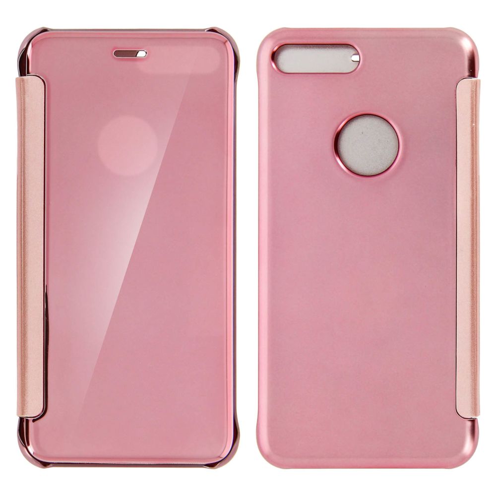 Avizar - Housse Etui Folio Miroir Rose iPhone 7 Plus / iPhone 8 Plus Clapet translucide - Coque, étui smartphone
