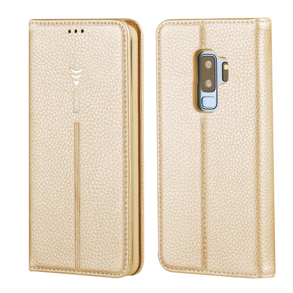 Wewoo - Coque Pour Galaxy S9 Etui de protection rabattable horizontal avec support et fentes cartes GEBEI PU + TPU Or - Coque, étui smartphone