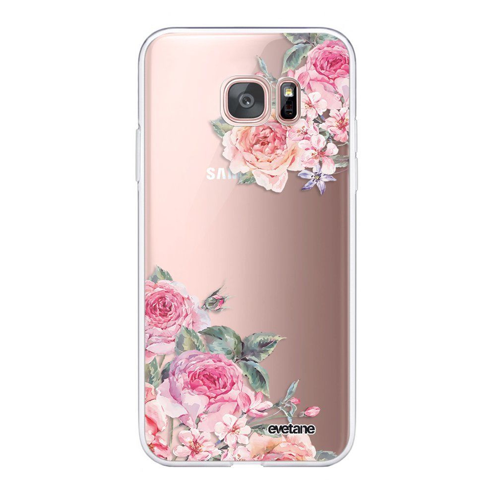 Evetane - Coque Samsung Galaxy S7 Edge souple transparente Roses roses Motif Ecriture Tendance Evetane. - Coque, étui smartphone