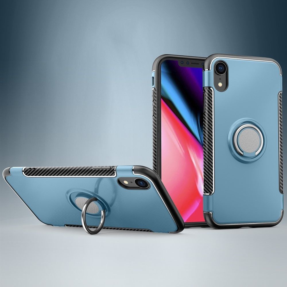 marque generique - Coque en TPU hybride en fibre de carbone bleu clair pour votre Apple iPhone XR - Autres accessoires smartphone
