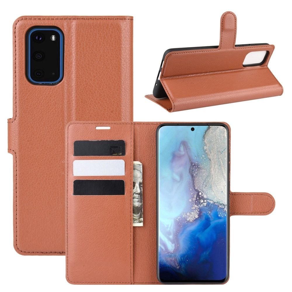 Wewoo - Housse Coque Pour Galaxy S11e Litchi Texture de protection à rabat horizontal avec support et fentes cartes et portefeuille marron - Coque, étui smartphone