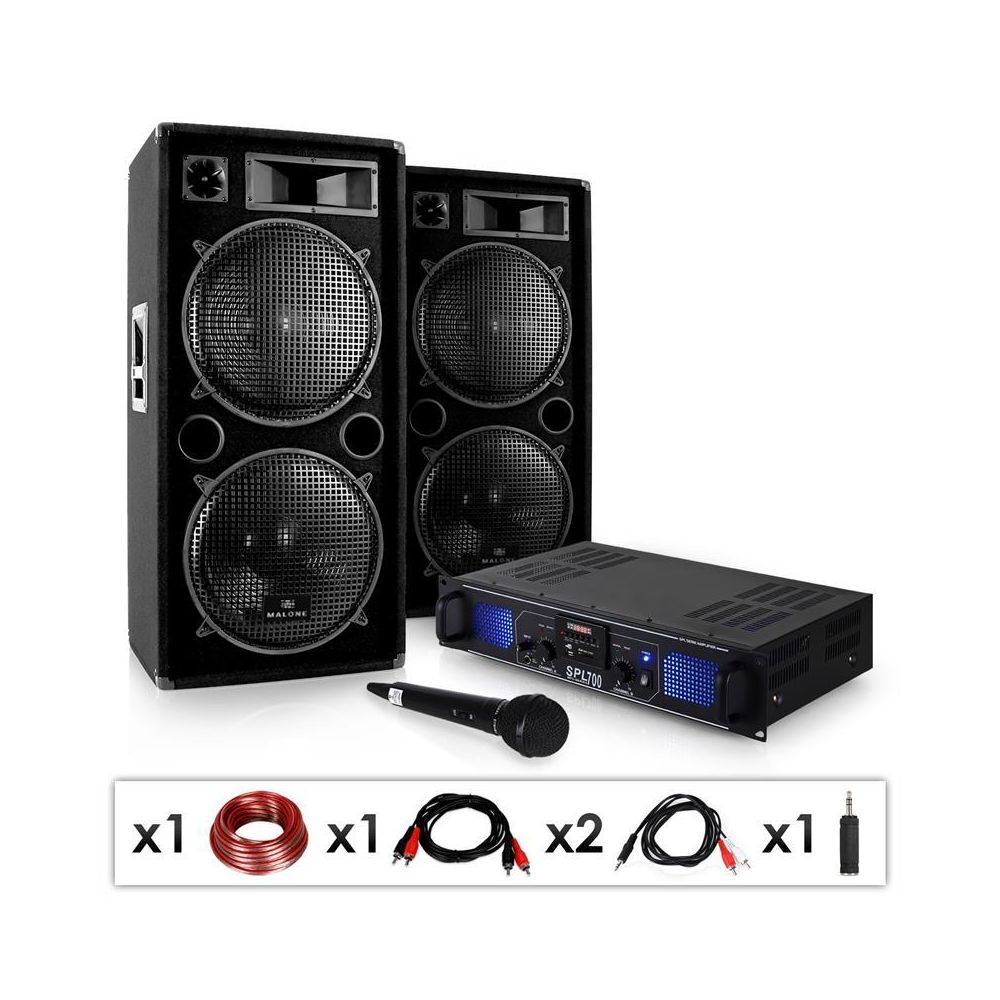 Electronic Star - DJ SET ""DJ-20"" Ampli enceintes micro câbles 2000W Electronic Star - Packs sonorisation
