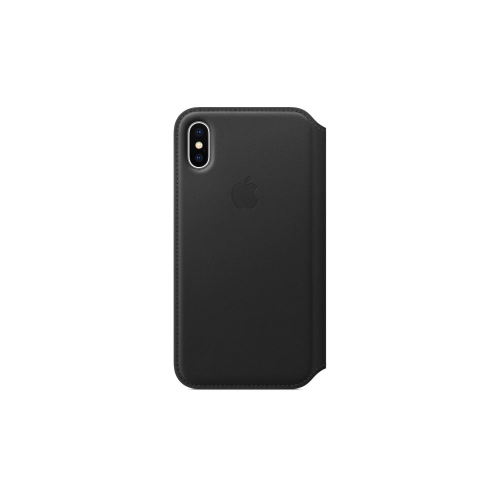 Apple - iPhone X Leather Folio - Noir - Coque, étui smartphone